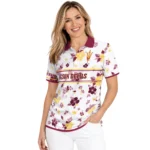 Arizona State Sun Devils Polo Shirt Personalized Floral Pinstripe Maroon White Best Selling