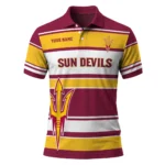 Arizona State Sun Devils Polo Shirt Personalized Horizontal Blocks Maroon Best Selling