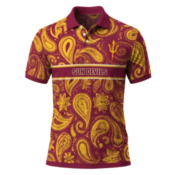 Arizona State Sun Devils Polo Shirt Personalized Paisley Band Maroon Best Selling