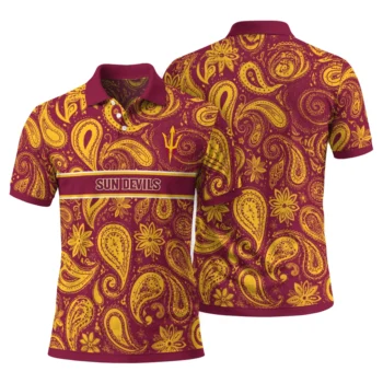 Arizona State Sun Devils Polo Shirt Personalized Paisley Band Maroon Fashion Forward