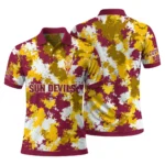 Arizona State Sun Devils Polo Shirt Personalized Pixel Camo Maroon Best Selling