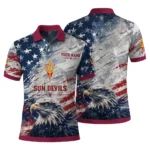 Arizona State Sun Devils Polo Shirt Personalized Star Brushstrokes Maroon Blue Best Selling