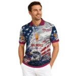 Arizona State Sun Devils Polo Shirt Personalized Star Brushstrokes Maroon Blue Best Selling