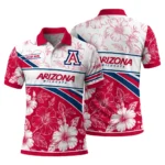 Arizona Wildcats Polo Shirt Custom Floral Angles Red White Best Selling