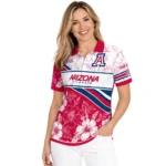 Arizona Wildcats Polo Shirt Custom Floral Angles Red White Best Selling