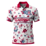 Arizona Wildcats Polo Shirt Custom Floral Pinstripe Red White Best Selling