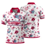 Arizona Wildcats Polo Shirt Custom Floral Pinstripe Red White Best Selling