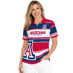 Arizona Wildcats Polo Shirt Custom Horizontal Blocks Red Best Selling