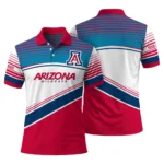 Arizona Wildcats Polo Shirt Custom Slanted Stripes Red White Best Selling