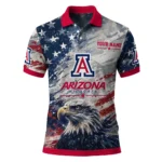 Arizona Wildcats Polo Shirt Custom Star Brushstrokes Red Blue Best Selling