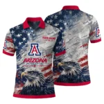 Arizona Wildcats Polo Shirt Custom Star Brushstrokes Red Blue Best Selling