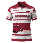 Arkansas Razorbacks Polo Shirt Custom Horizontal Blocks Red Best Selling