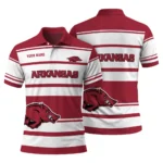 Arkansas Razorbacks Polo Shirt Custom Horizontal Blocks Red Best Selling