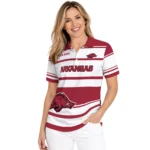 Arkansas Razorbacks Polo Shirt Custom Horizontal Blocks Red Best Selling