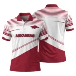 Arkansas Razorbacks Polo Shirt Custom Slanted Stripes Red White Best Selling