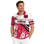 Arkansas State Red Wolves Polo Shirt Customized Floral Angles Scarlet White Best Selling
