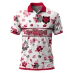 Arkansas State Red Wolves Polo Shirt Customized Floral Pinstripe Scarlet White Best Selling