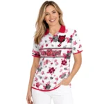 Arkansas State Red Wolves Polo Shirt Customized Floral Pinstripe Scarlet White Best Selling