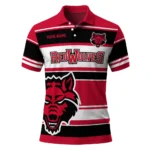 Arkansas State Red Wolves Polo Shirt Customized Horizontal Blocks Scarlet Best Selling