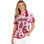 Arkansas State Red Wolves Polo Shirt Customized Paisley Florals Scarlet White Best Selling