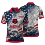 Arkansas State Red Wolves Polo Shirt Customized Star Brushstrokes Scarlet Blue Best Selling