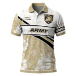 Army Black Knights Polo Shirt Customized Floral Angles Gold White Best Selling