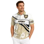 Army Black Knights Polo Shirt Customized Floral Angles Gold White Best Selling