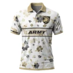 Army Black Knights Polo Shirt Customized Floral Pinstripe Gold White Best Selling