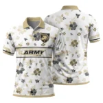 Army Black Knights Polo Shirt Customized Floral Pinstripe Gold White Best Selling