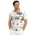 Army Black Knights Polo Shirt Customized Floral Pinstripe Gold White Best Selling