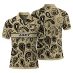 Army Black Knights Polo Shirt Customized Paisley Band Gold Best Selling