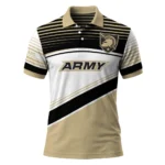 Army Black Knights Polo Shirt Customized Slanted Stripes Gold White Best Selling