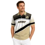 Army Black Knights Polo Shirt Customized Slanted Stripes Gold White Best Selling