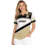 Army Black Knights Polo Shirt Customized Slanted Stripes Gold White Best Selling