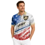 Army Black Knights Polo Shirt Customized Star Stripes Red Blue Best Selling