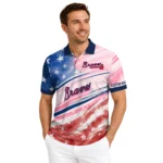 Atlanta Braves Polo Shirt Custom Star Stripes Red Blue Best Selling