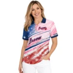 Atlanta Braves Polo Shirt Custom Star Stripes Red Blue Best Selling