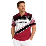 Atlanta Falcons Polo Shirt Custom Slanted Stripes Red White Best Selling