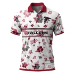 Atlanta Falcons Polo Shirt Customized Floral Pinstripe Red White Best Selling
