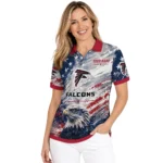 Atlanta Falcons Polo Shirt Personalized Star Brushstrokes Red Blue Best Selling