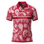 Atlanta Hawks Polo Shirt - Personalized Paisley Band Red