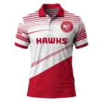 Atlanta Hawks Polo Shirt - Personalized Slanted Stripes Red White
