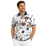 Auburn Tigers Polo Shirt Customized Floral Pinstripe Navy Blue White Best Selling