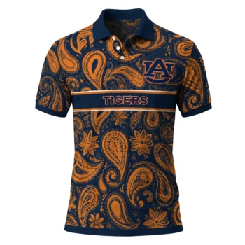 Auburn Tigers Polo Shirt Customized Paisley Band Navy Blue Best Selling