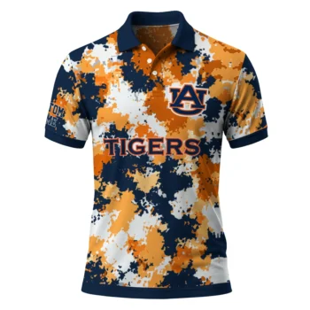 Auburn Tigers Polo Shirt Customized Pixel Camo Navy Blue Best Selling