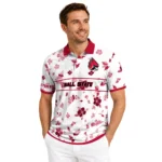 Ball State Cardinals Polo Shirt Customized Floral Pinstripe Red White Best Selling