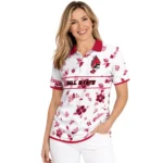Ball State Cardinals Polo Shirt Customized Floral Pinstripe Red White Best Selling