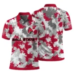 Ball State Cardinals Polo Shirt Customized Pixel Camo Red Best Selling