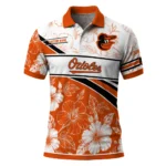 Baltimore Orioles Polo Shirt Customized Floral Angles Orange White Best Selling