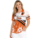 Baltimore Orioles Polo Shirt Customized Floral Angles Orange White Best Selling